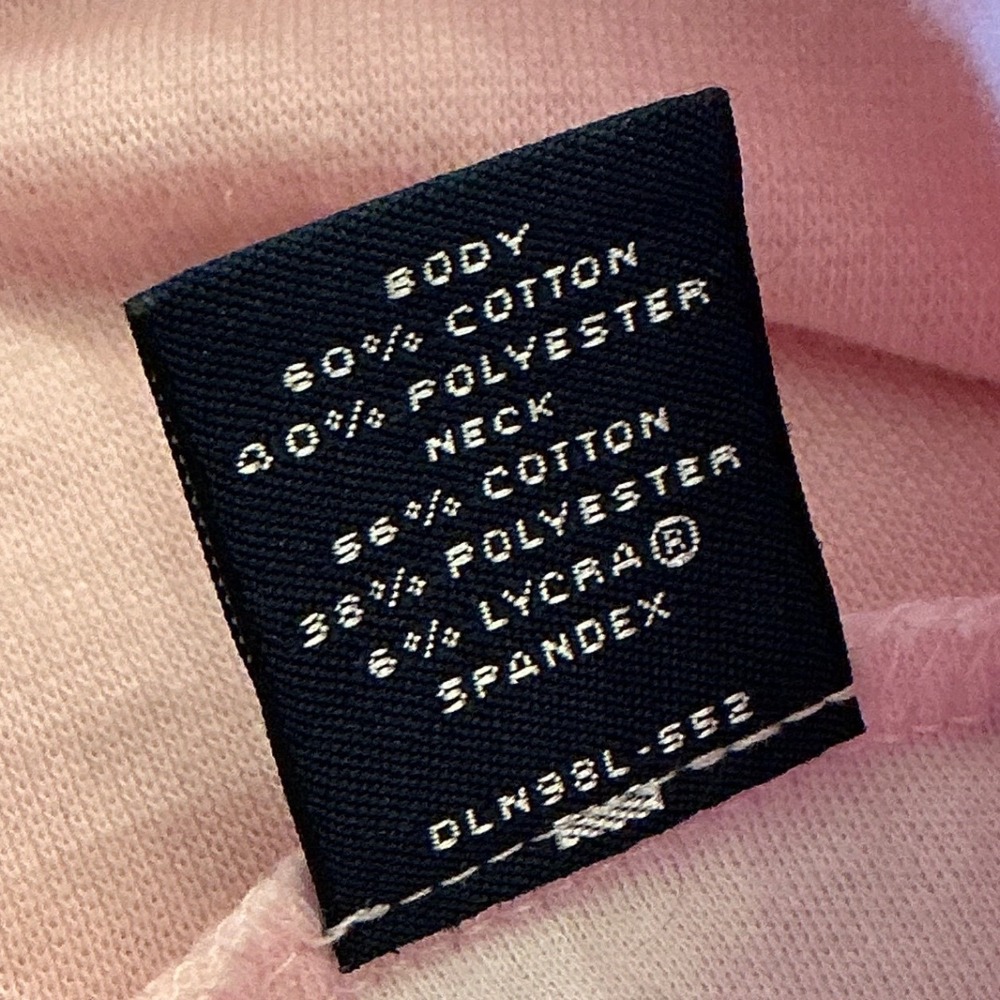 Lands End Womens Large 14-16 Pink Long Sleeve Turtleneck Cotton Blend Top - Picture 5 of 9